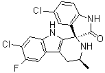 (1'R,3'S)-5,7'-Dichloro-6'-fluoro-2',3',4',9'-tetrahydro-3'-methylspiro[3H-indole-3,1'-[1H]pyrido[3,4-b]indol]-2(1H)-one molecular structure (CAS 1193314-23-6)