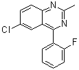 structure of CAS# 119401-13-7, 6-Chloro-2-methyl-4-(2-fluorophenyl)quinazoline