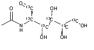 2-Acetamido-2-deoxy-D-(13C6)glucopyranose molecular structure (CAS 1194446-34-8)