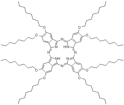 structure of CAS# 119457-81-7, 2,3,9,10,16,17,23,24-Octakis(octyloxy)-29H,31H-phthalocyanine