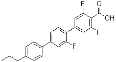结构式 CAS# 1195821-09-0, 2',3,5-三氟-4''-丙基-[1,1':4',1''-三联苯]-4-羧酸