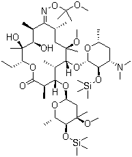 6-O-Methyl-2',4'-bis-O-(trimethylsilyl)erythromycin 9-[O-(1-methoxy-1-methylethyl)oxime] molecular structure (CAS 119699-81-9)