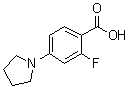 结构式 CAS# 1197193-14-8, 2-氟-4-(吡咯烷-1-基)苯甲酸