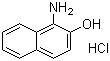 structure of CAS# 1198-27-2, 1-Amino-2-naphthol hydrochloride;2-Hydroxy-1-naphthylammonium chloride