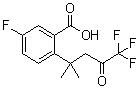 5-Fluoro-2-(4,4,4-trifluoro-1,1-dimethyl-3-oxobutyl)benzoic acid molecular structure (CAS 1198785-53-3)