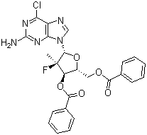 6-Chloro-9-[(2R)-3,5-di-O-benzoyl-2-deoxy-2-fluoro-2-methyl-beta-D-erythro-pentofuranosyl]-9H-purin-2-amine molecular structure (CAS 1199809-26-1)