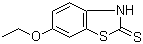 structure of CAS# 120-53-6, 6-Ethoxy-2-benzothiazolethiol;6-Ethoxybenzothiazoline-2-thione; 2-Mercapto-6-ethoxybenzothiazole; 6-Ethoxy-1,3-benzothiazole-2-thiol; 6-Ethoxybenzothiazole-2-thione; 6-Ethoxy-2-mercaptobenzothiazole