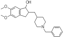 2,3-Dihydro-5,6-dimethoxy-2-[[1-(phenylmethyl)-4-piperidinyl]methyl]-1H-inden-1-ol molecular structure (CAS 120012-04-6)