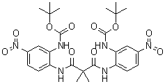 N,N'-[(2,2-二甲基-1,3-二氧代-1,3-丙烷二基)二[亚氨基(5-硝基-2,1-亚苯基)]]二氨基甲酸二叔丁酯分子结构 (CAS 1201641-96-4)