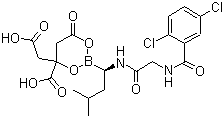 4-羧基-2-[(1R)-1-[[2-[(2,5-二氯苯甲酰基)氨基]乙酰基]氨基]-3-甲基丁基]-6-氧代-1,3,2-二氧硼杂环己-4-乙酸分子结构 (CAS 1201902-80-8)