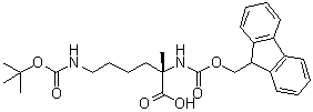结构式 CAS# 1202003-49-3, N6-[叔丁氧羰基]-N2-[芴甲氧羰基]-2-甲基-L-赖氨酸