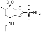 4-(乙基氨基)-5,6-二氢-6-甲基-4H-噻吩并[2,3-b]噻喃-2-磺酰胺 7,7-二氧化物分子结构 (CAS 120280-13-9)