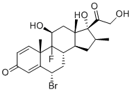 structure of CAS# 1203841-38-6, 6-Bromo Betamethasone;(6S,8S,10S,11S,13S,14S,16S,17R)-6-bromo-9-fluoro-11,17-dihydroxy-17-(2-hydroxyacetyl)-10,13,16-trimethyl-6,7,8,11,12,14,15,16-octahydrocyclopenta[a]phenanthren-3-one