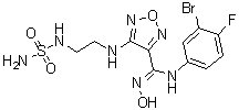 [C(Z)]-4-[[2-[(Aminosulfonyl)amino]ethyl]amino]-N-(3-bromo-4-fluorophenyl)-N'-hydroxy-1,2,5-oxadiazole-3-carboximidamide molecular structure (CAS 1204669-58-8)