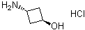 structure of CAS# 1205037-95-1, trans-3-Aminocyclobutanol hydrochloride (1:1)
