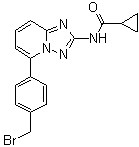 N-[5-[4-(Bromomethyl)phenyl][1,2,4]triazolo[1,5-a]pyridin-2-yl]cyclopropanecarboxamide molecular structure (CAS 1206163-59-8)
