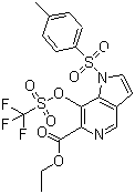 1-[(4-Methylphenyl)sulfonyl]-7-[[(trifluoromethyl)sulfonyl]oxy]-1H-pyrrolo[3,2-c]pyridine-6-carboxylic acid ethyl ester molecular structure (CAS 1207175-44-7)