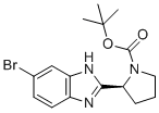 structure of CAS# 1208007-67-3, (S)-tert-butyl 2-(6-bromo-1H-benzo[d]imidazol-2-yl)pyrrolidine-1-carboxylate;tert-butyl (2S)-2-(6-bromo-1H-benzimidazol-2-yl)pyrrolidine-1-carboxylate