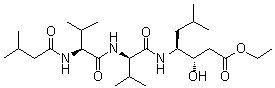 [S-(R*,R*)]-N-(3-Methyl-1-oxobutyl)-L-valyl-N-[4-ethoxy-2-hydroxy-1-(2-methylpropyl)-4-oxobutyl]-D-valinamide molecular structure (CAS 120849-36-7)