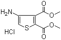 structure of CAS# 121071-71-4, Dimethyl 4-aminothiophene-2,3-dicarboxylate hydrochloride;4-Aminothiophene-2,3-dicarboxylic acid dimethyl ester hydrochloride
