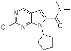2-Chloro-7-cyclopentyl-N,N-dimethyl-7H-pyrrolo[2,3-d]pyrimidine-6-carboxamide molecular structure (CAS 1211443-61-6)