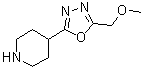 structure of CAS# 1211528-77-6, 4-[5-(Methoxymethyl)-1,3,4-oxadiazol-2-yl]piperidine