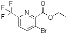 3-Bromo-6-(trifluoromethyl)-2-pyridinecarboxylic acid ethyl ester molecular structure (CAS 1214363-72-0)