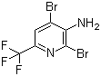 2,4-Dibromo-6-(trifluoromethyl)-3-pyridinamine molecular structure (CAS 1214365-67-9)