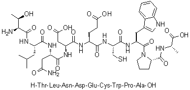 L-Threonyl-L-leucyl-L-asparaginyl-L-alpha-aspartyl-L-alpha-glutamyl-L-cysteinyl-L-tryptophyl-L-prolyl-L-alanine molecular structure (CAS 1214991-78-2)