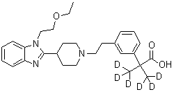 Bilastine-d<sub>6</sub> molecular structure (CAS 1215358-58-9)