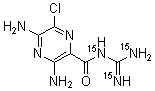 Amiloride <sup>15</sup>N<sub>3</sub> molecular structure (CAS 1217169-93-1)