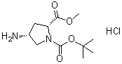 (2R,4R)-1-tert-Butyl 2-methyl 4-aminopyrrolidine-1,2-dicarboxylate hydrochloride molecular structure (CAS 1217474-04-8)