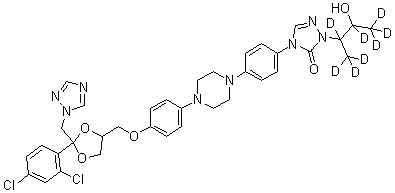Itraconazole-d<sub>8</sub> molecular structure (CAS 1217516-26-1)