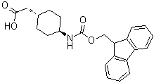 结构式 CAS# 1217650-00-4, 反式-4-[[芴甲氧羰基]氨基]环己烷乙酸
