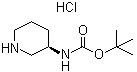结构式 CAS# 1217656-59-1, N-(3R)-3-哌啶基氨基甲酸叔丁酯盐酸盐