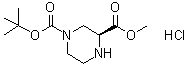 (3S)-1,3-Piperazinedicarboxylic acid 1-(1,1-dimethylethyl) 3-methyl ester hydrochloride (1:1) molecular structure (CAS 1217702-80-1)