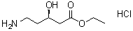 structure of CAS# 1217814-29-3, (3R)-5-Amino-3-hydroxypentanoic acid ethyl ester hydrochloride (1:1)