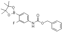 N-[3-Fluoro-4-(4,4,5,5-tetramethyl-1,3,2-dioxaborolan-2-yl)phenyl]carbamic acid phenylmethyl ester molecular structure (CAS 1218791-13-9)