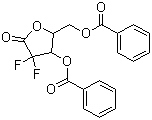结构式 CAS# 122111-01-7, 2-脱氧-2,2-二氟戊呋喃糖-1-酮 3,5-二安息香酸盐; 2-脱氧-2,2-二氟-D-赤式-1-呋喃酮糖-3,5-二苯甲酸酯