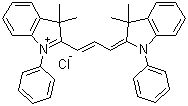 2-[(E)-3-(3,3-Dimethyl-1-phenyl-1,3-dihydro-2H-indol-2-ylidene)-1-propenyl]-3,3-dimethyl-1-phenyl-3H-indolium chloride molecular structure (CAS 122295-58-3)