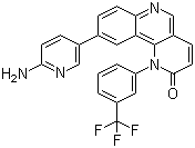 结构式 CAS# 1223001-51-1, Torin 2; 9-(6-氨基-3-吡啶基)-1-[3-(三氟甲基)苯基]苯并[h]-1,6-萘啶-2(1H)-酮