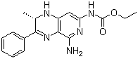 结构式 CAS# 122332-18-7, (-)-(S)-N-(5-氨基-2-甲基-3-苯基-l,2-二氢吡啶并[3,4-b]吡嗪-7-基)氨基甲酸乙酯