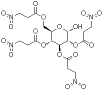 alpha-D-Glucopyranose 2,3,4,6-tetrakis(3-nitropropanoate) molecular structure (CAS 122475-42-7)