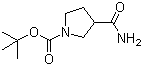 structure of CAS# 122684-34-8, 3-Aminocarbonyl-1-Boc-pyrrolidine;3-Carbamoylpyrrolidine-1-carboxylic acid tert-butyl ester