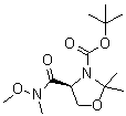 tert-Butyl (S)-4-(methoxy(methyl)carbamoyl)-2,2-dimethyloxazolidine-3-carboxylate molecular structure (CAS 122709-21-1)