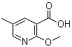 结构式 CAS# 1227594-72-0, 2-甲氧基-5-甲基-3-吡啶羧酸