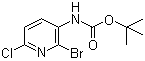 structure of CAS# 1227958-32-8, N-(2-Bromo-6-chloro-3-pyridinyl)carbamic acid 1,1-dimethylethyl ester