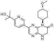 7-[6-(2-Hydroxypropan-2-yl)pyridin-3-yl]-1-(trans-4-methoxycyclohexyl)-3,4-dihydropyrazino[2,3-b]pyrazin-2(1H)-one molecular structure (CAS 1228013-30-6)