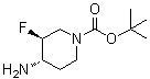 (3S,4S)-4-Amino-3-fluoro-1-piperidinecarboxylic acid 1,1-dimethylethyl ester molecular structure (CAS 1228185-45-2)