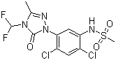 structure of CAS# 122836-35-5, Sulfentrazone;N-(2,4-Dichloro-5-(4-(difluoromethyl)-4,5-dihydro-3-methyl-5-oxo-1H-1,2,4-triazol-1-yl)phenyl)methanesulfonamide